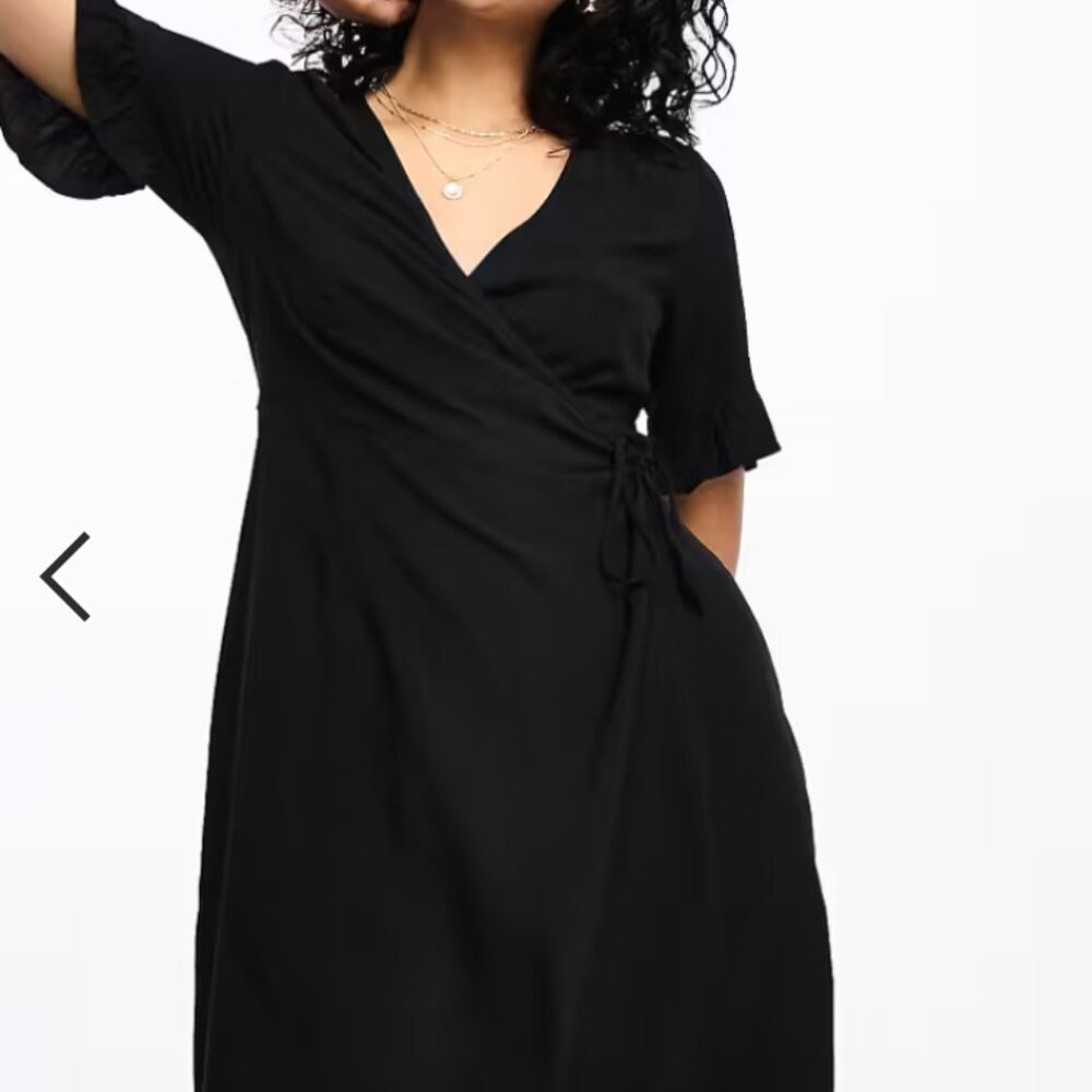 Y.a.s Elma mini wrap dress in black XL